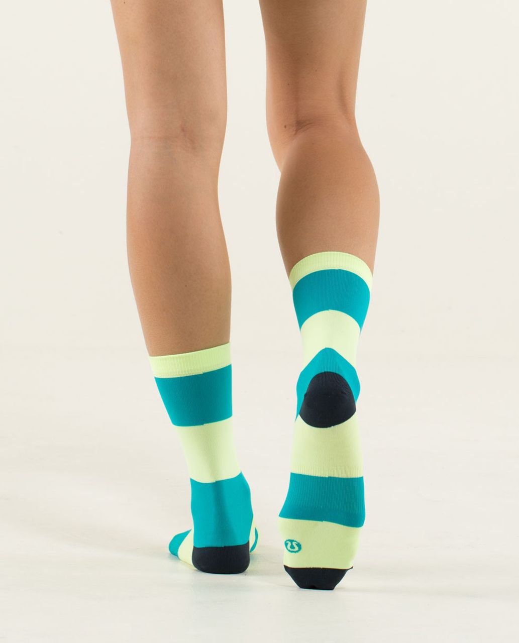 Lululemon Run For Fun Sock - Bold Stripe Faded Zap