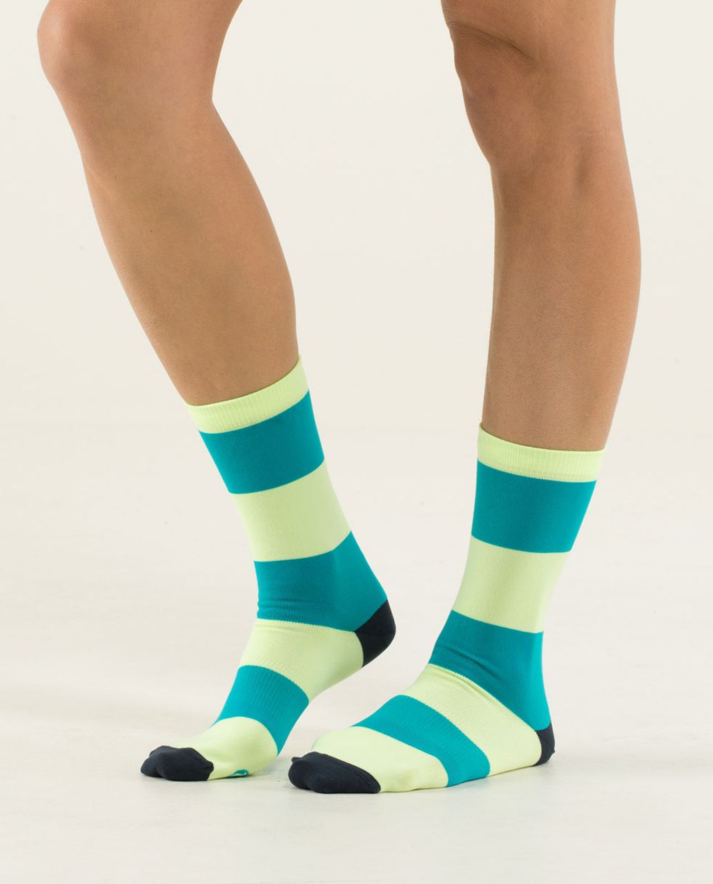 Lululemon Run For Fun Sock - Bold Stripe Faded Zap