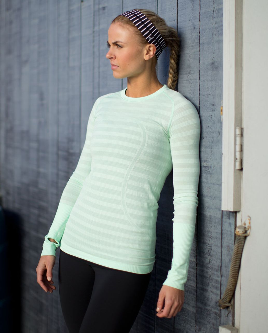 Lululemon Run: Swiftly Tech Long Sleeve *Stripe - Heathered Fresh Teal ...