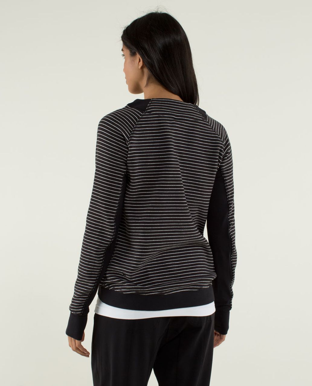 Lululemon Fleet Street Pullover - Parallel Stripe Black White / Black