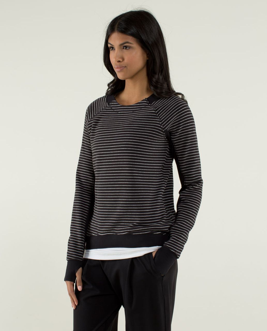 Lululemon Fleet Street Pullover - Parallel Stripe Black White / Black