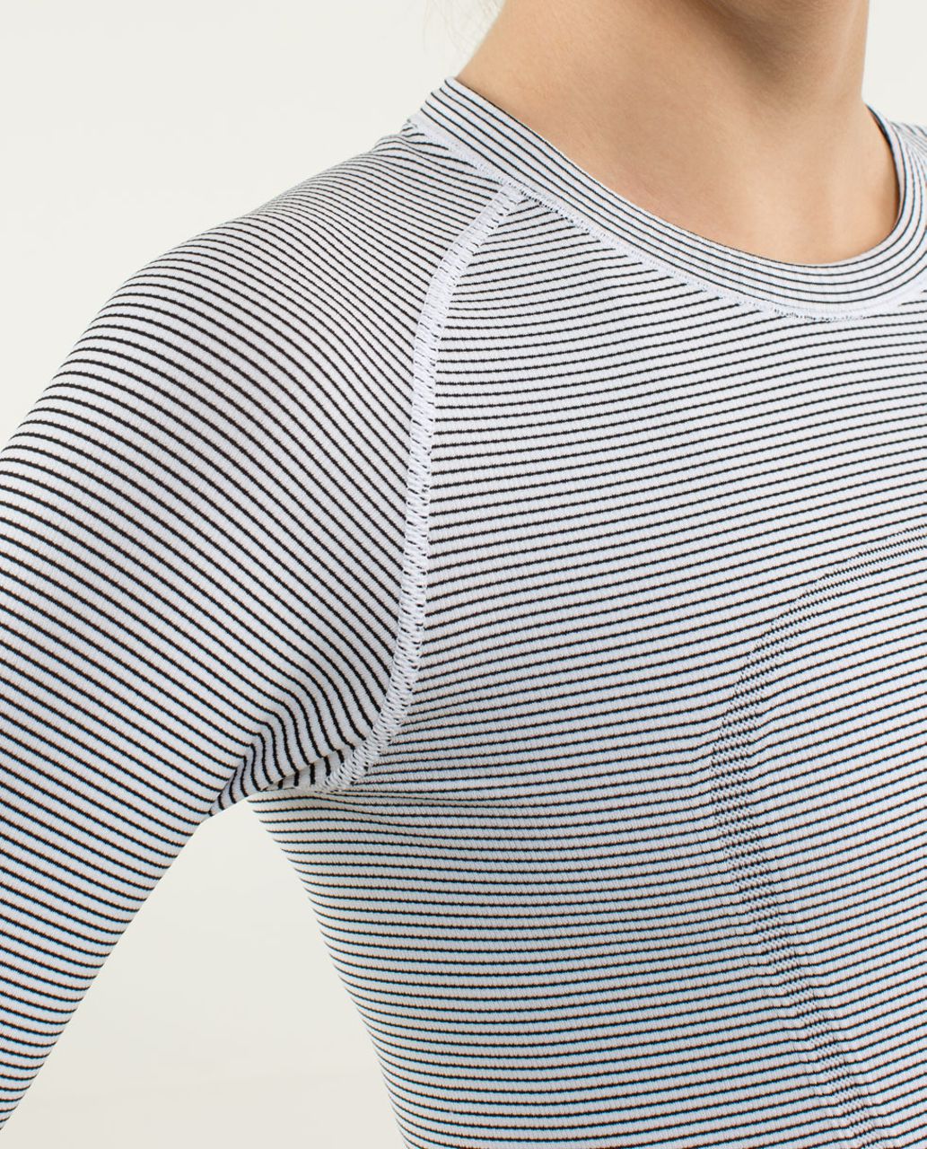 Lululemon Run:  Swiftly Tech Long Sleeve *Stripe - White