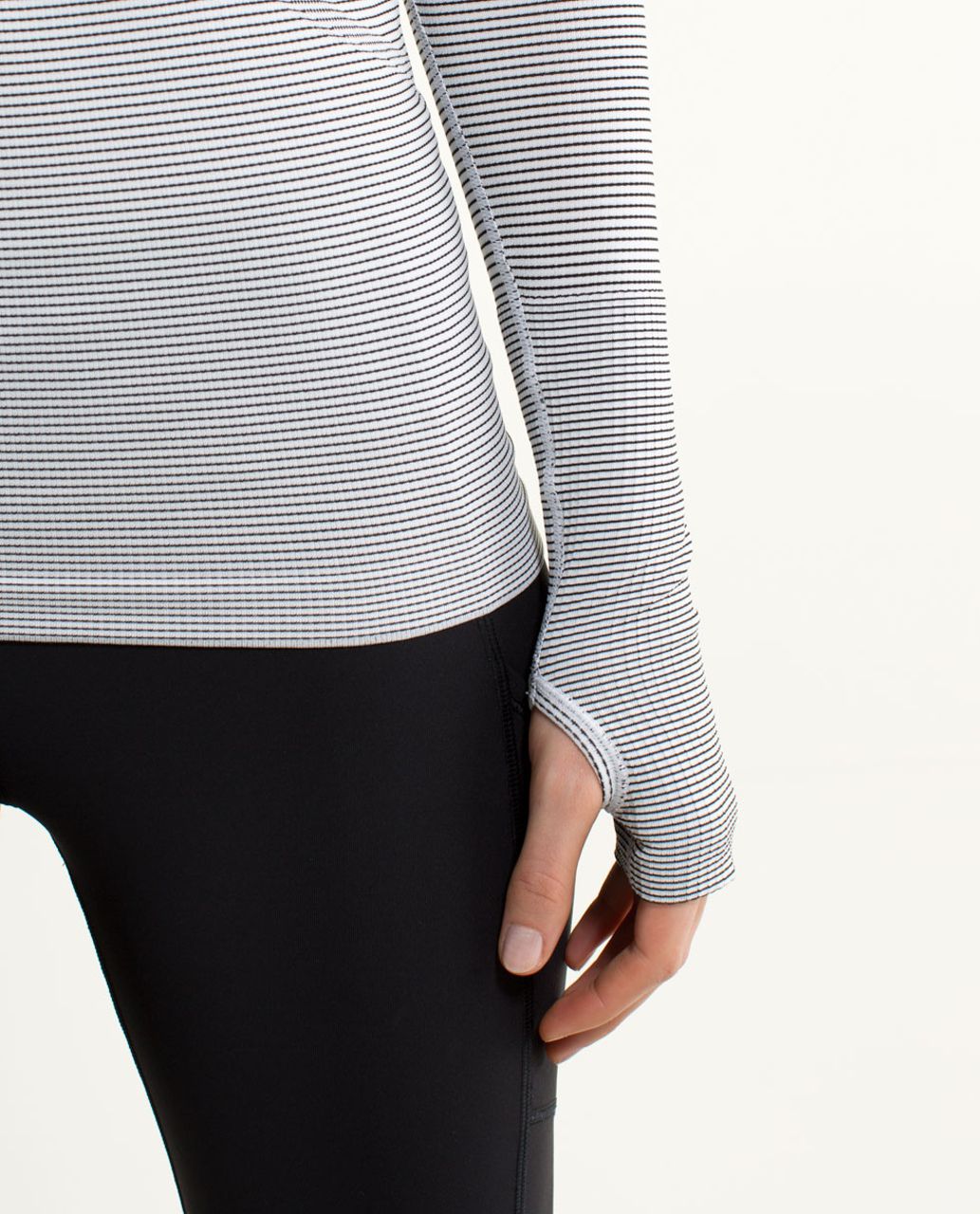 Lululemon Run:  Swiftly Tech Long Sleeve *Stripe - White