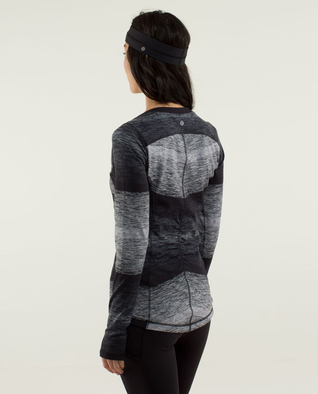 Lululemon Base Runner Long Sleeve - Universal Stripe Black / Black