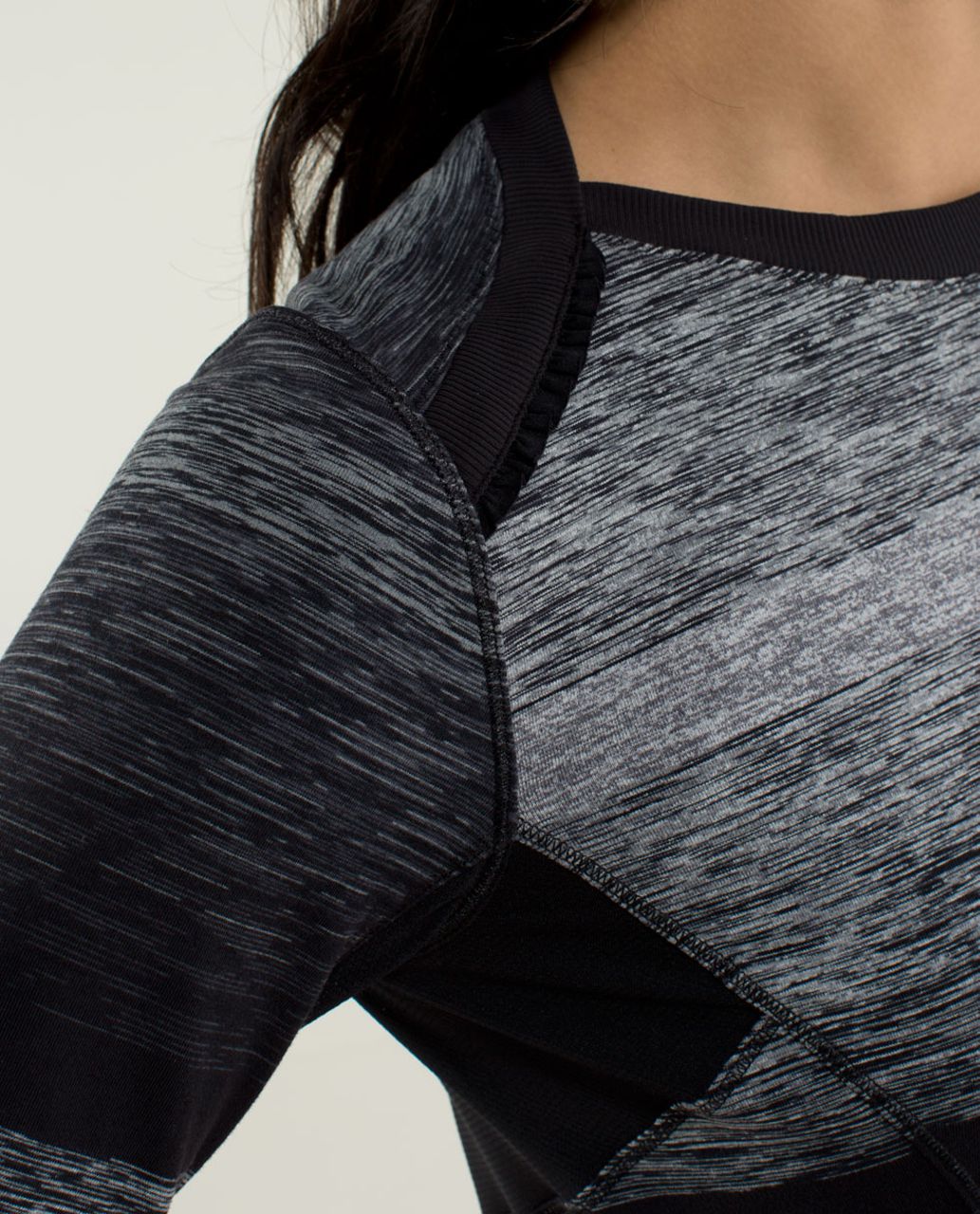 Lululemon Base Runner Long Sleeve - Universal Stripe Black / Black