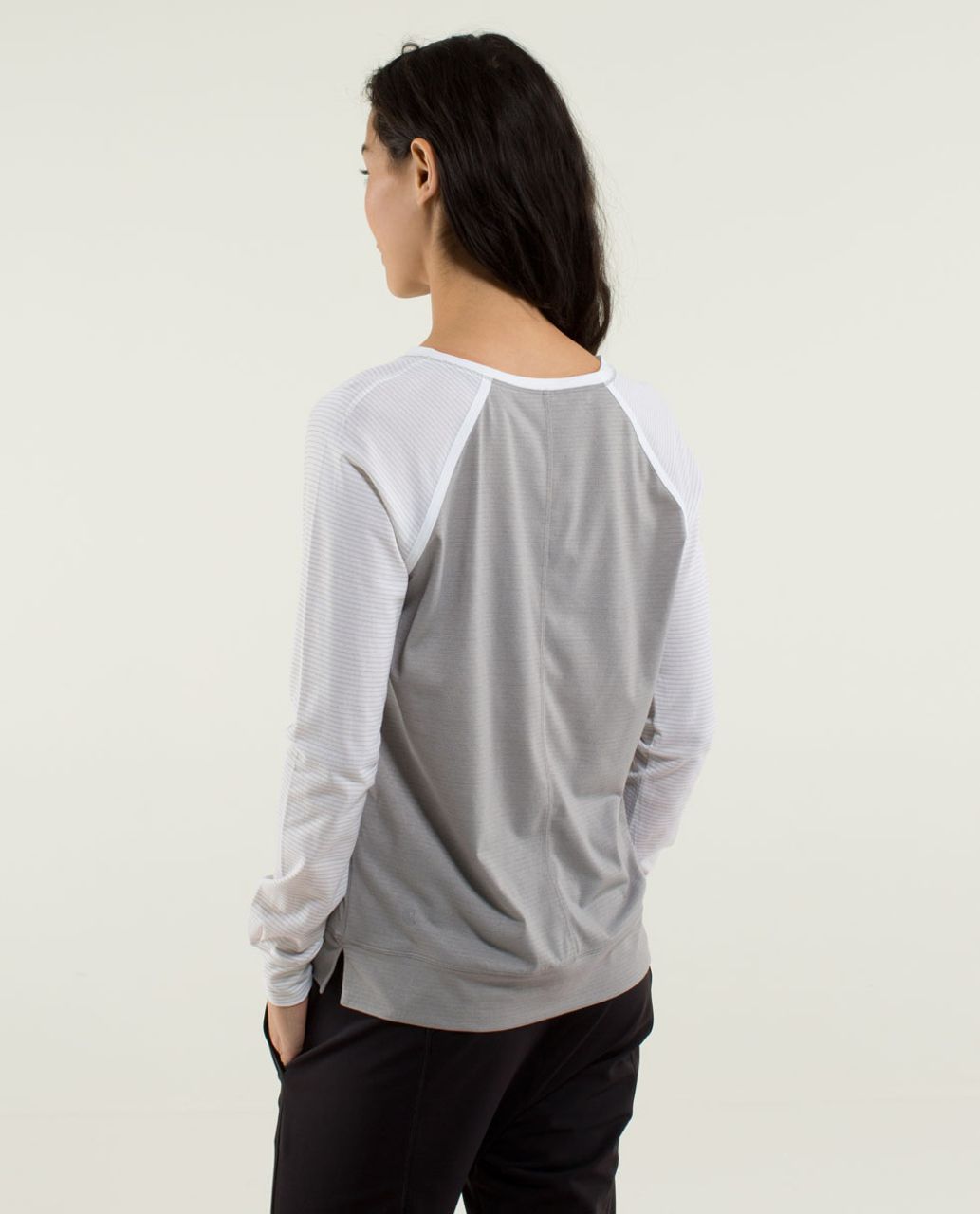 Lululemon Weightless Crew - Heathered Medium Grey / White