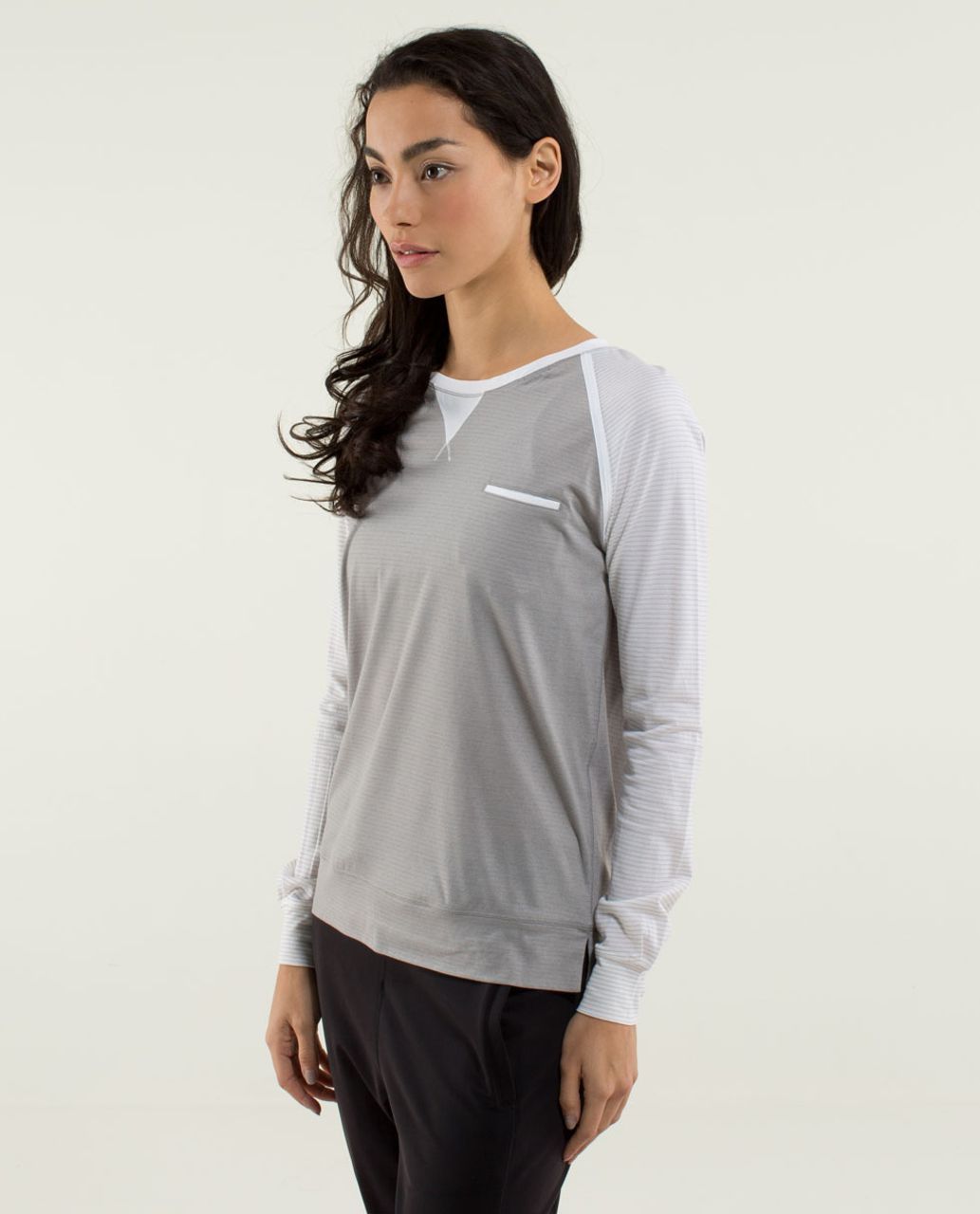 Lululemon Weightless Crew - Heathered Medium Grey / White