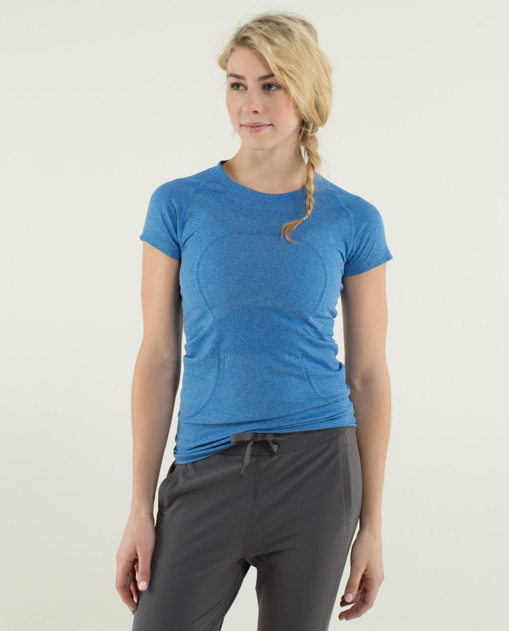 Lululemon Run:  Swiftly Tech Short Sleeve - Heathered Baroque Blue