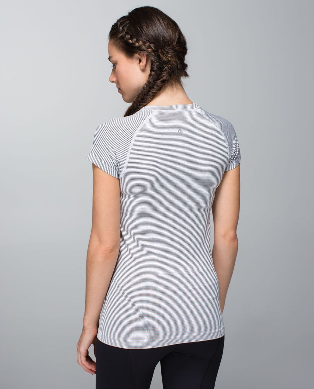 Lululemon Run:  Swiftly Tech Short Sleeve *Stripe - White