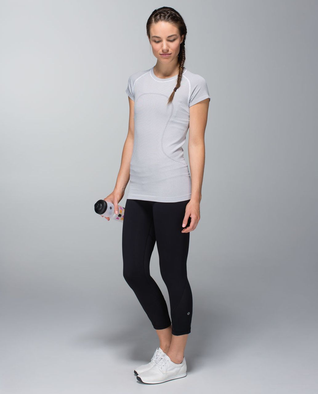 Lululemon Run:  Swiftly Tech Short Sleeve *Stripe - White