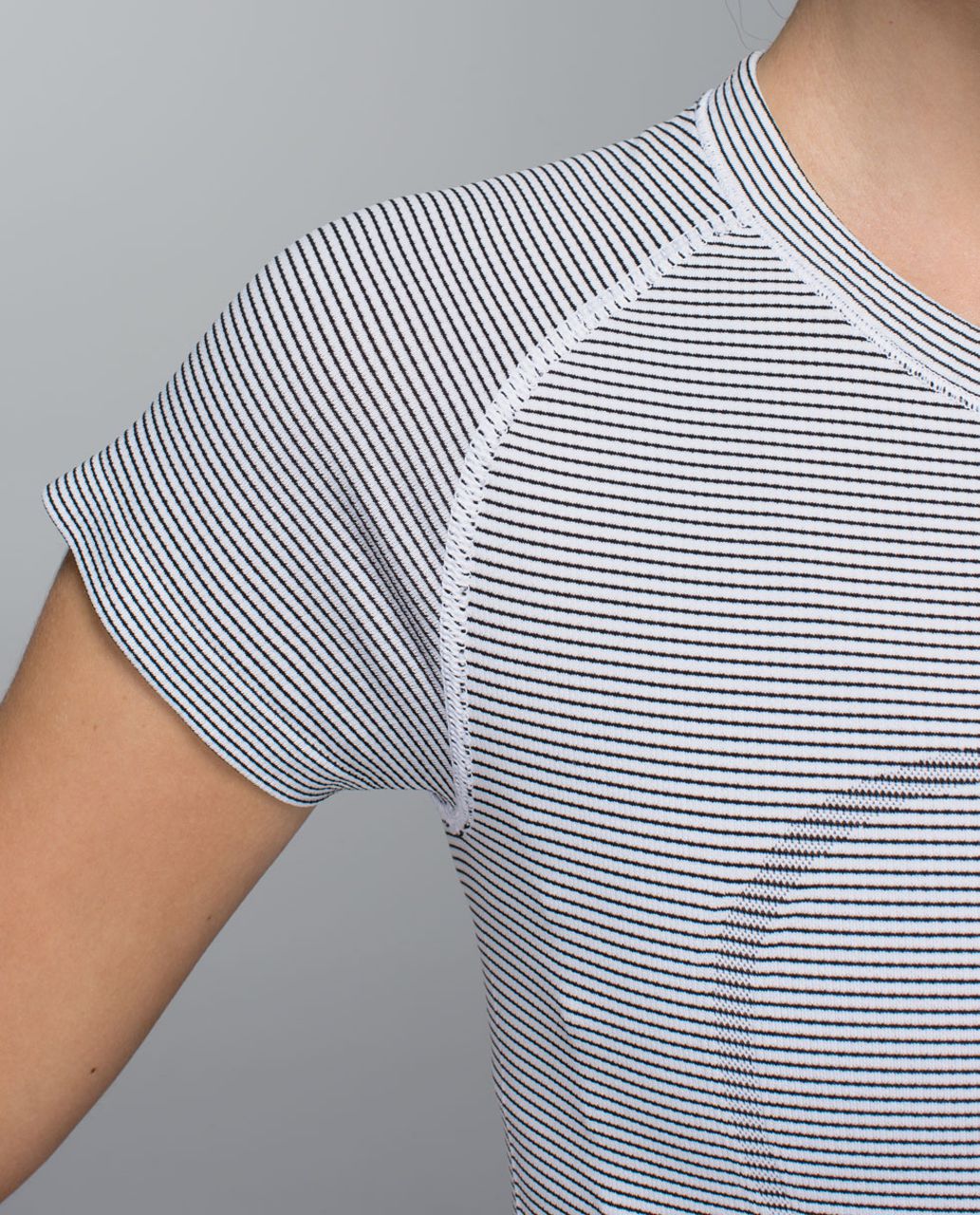 Lululemon Run:  Swiftly Tech Short Sleeve *Stripe - White