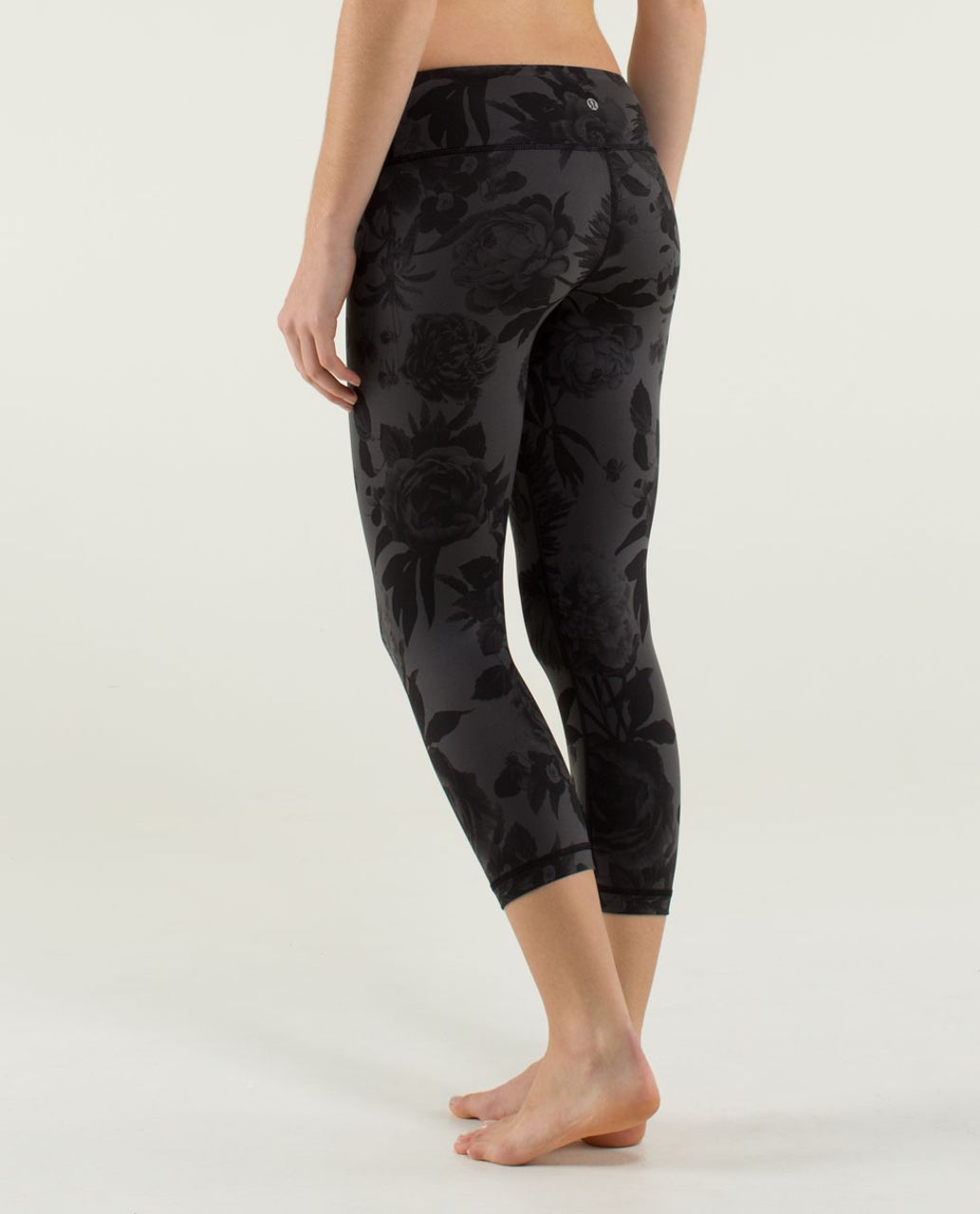 Lululemon Wunder Under Crop - Brisk Bloom Black Soot / Black