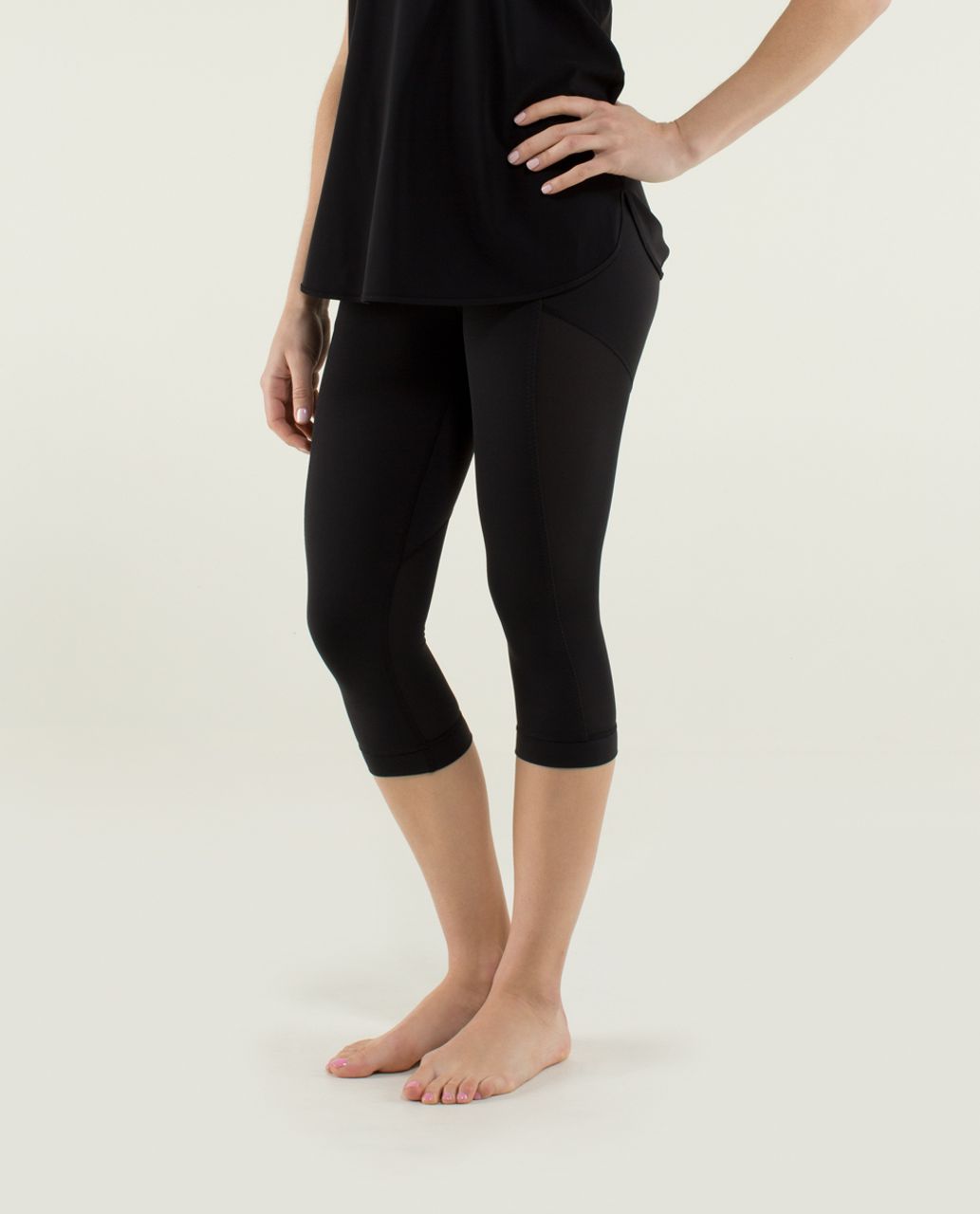 Lululemon Bhakti Yoga Crop - Black / Fresh Teal