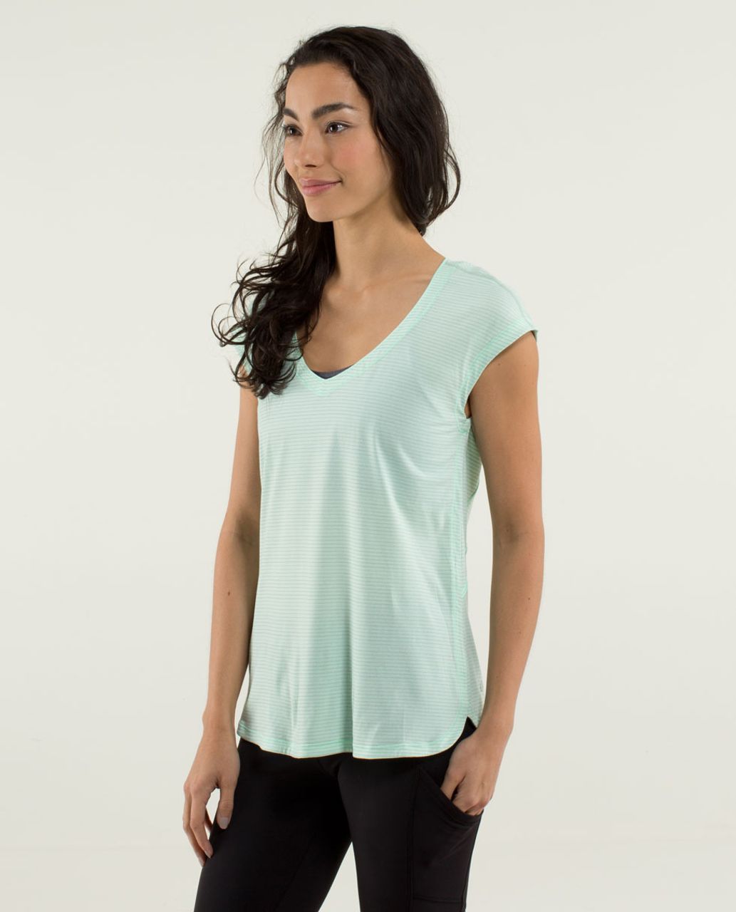 Lululemon Track Tee - Heathered Fresh Teal / Fresh Teal