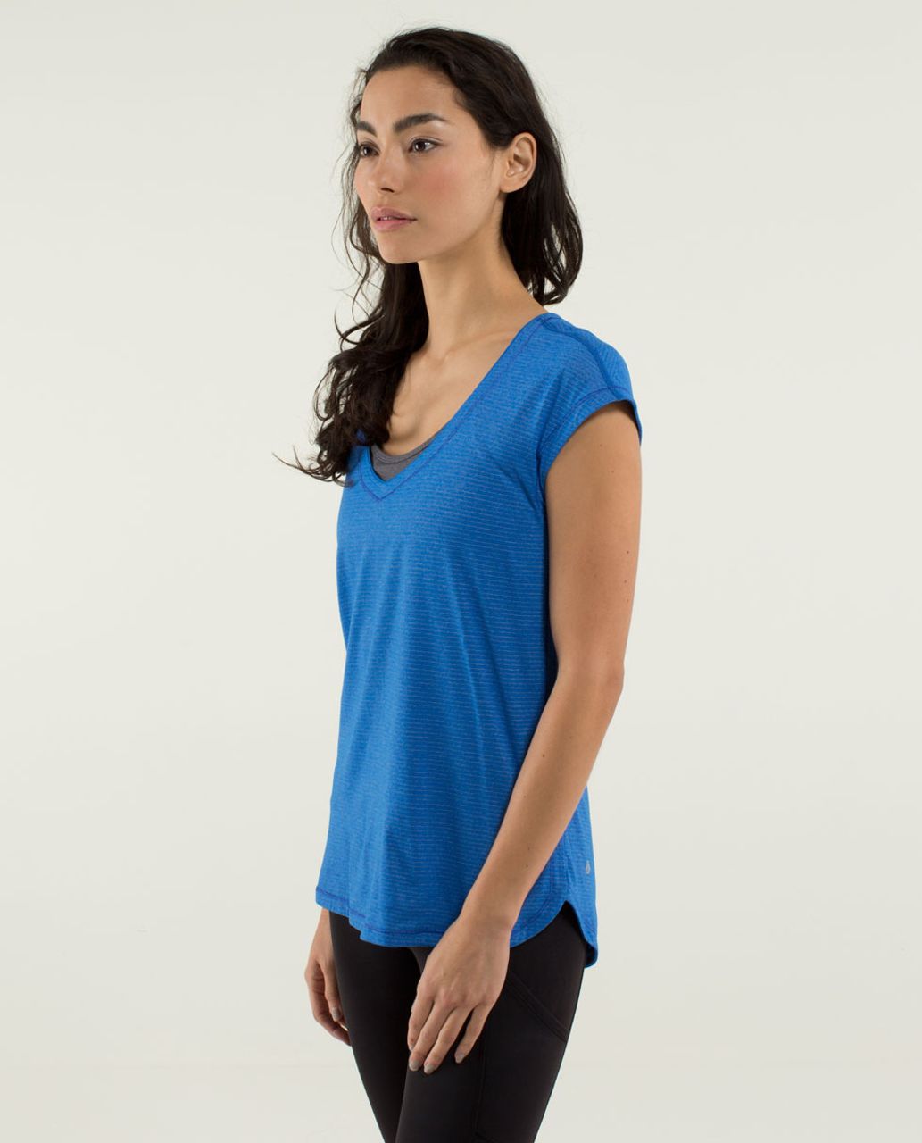 Lululemon Track Tee - Heathered Baroque Blue / Baroque Blue