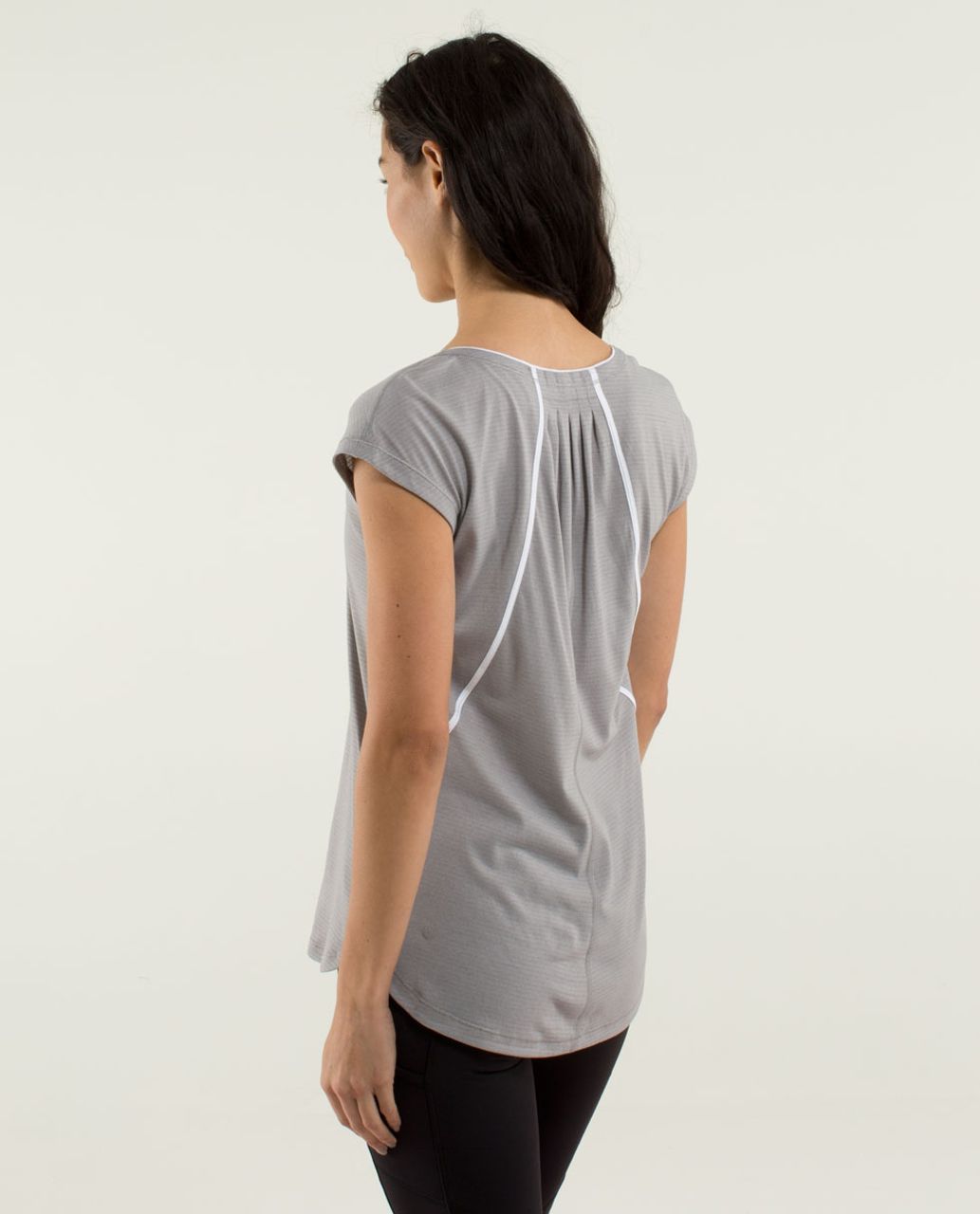 Lululemon Track Tee - Heathered Medium Grey / White