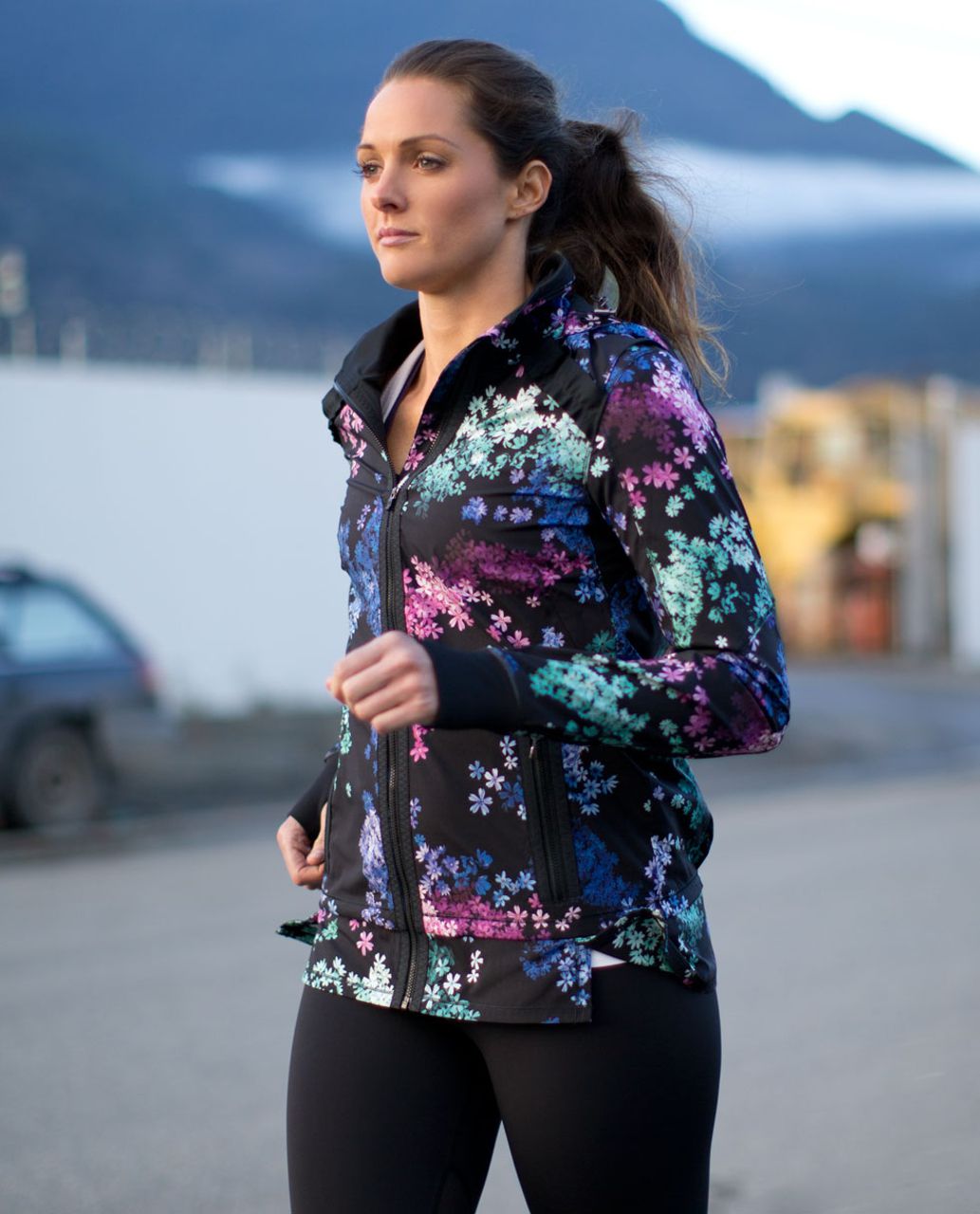 Lululemon Run:  Bandit Jacket - Petal Pop Multi / Black