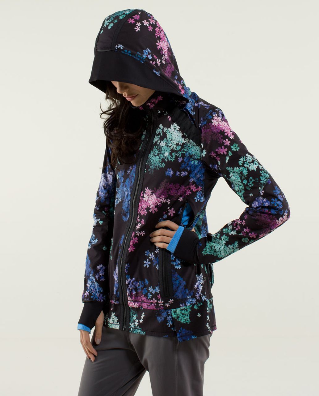 Lululemon Run:  Bandit Jacket - Petal Pop Multi / Black