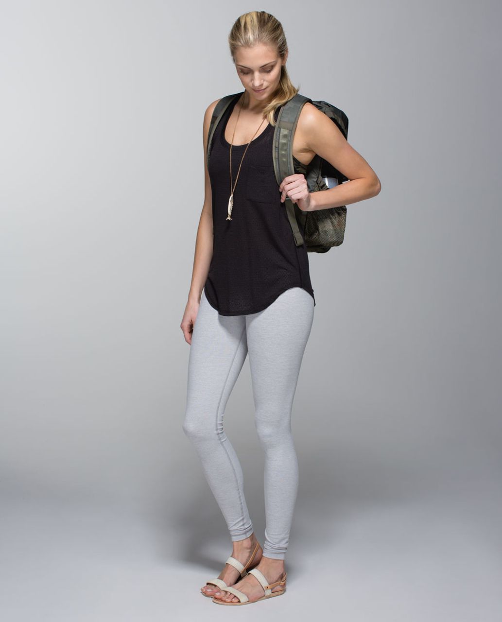 Lululemon Yogi Racer Tank - Double Diamond Burnout Black