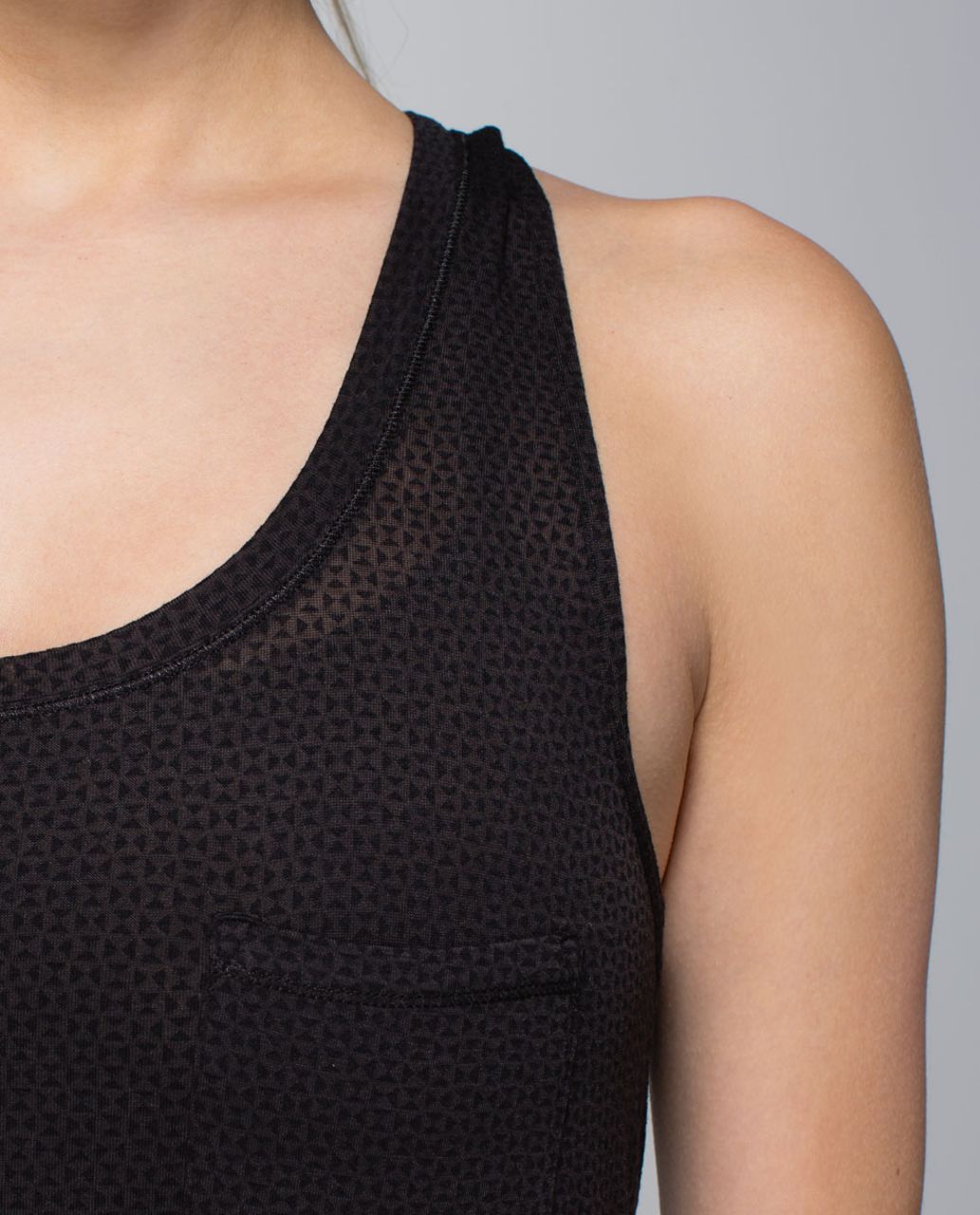 Lululemon Yogi Racer Tank - Double Diamond Burnout Black