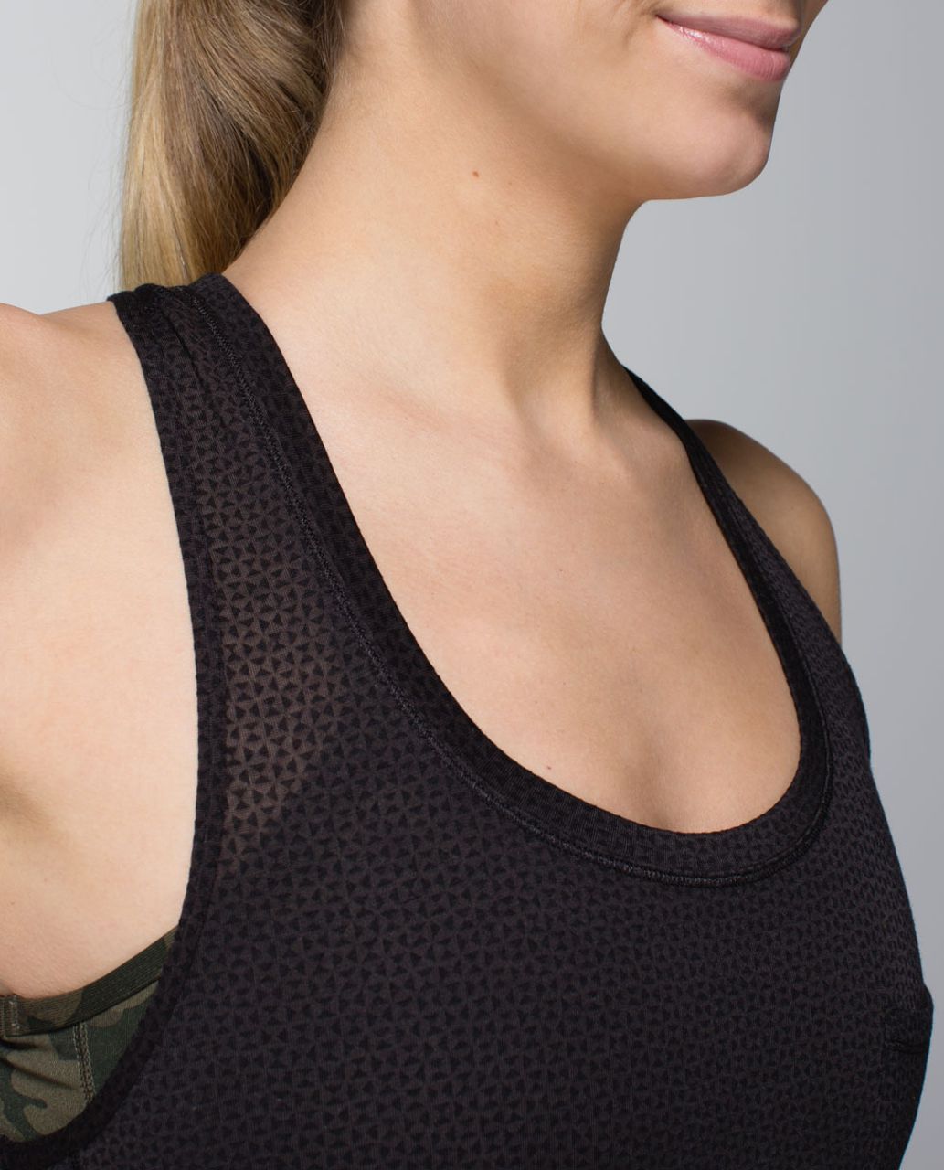 Lululemon Yogi Racer Tank - Double Diamond Burnout Black