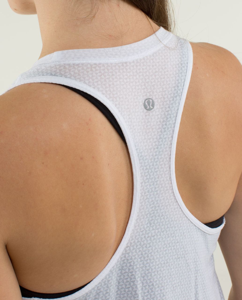 Lululemon Yogi Racer Tank - Double Diamond Burnout White