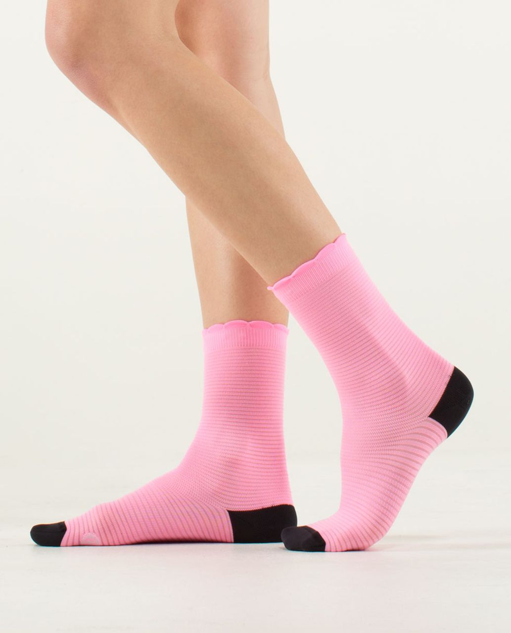 Lululemon Run For Fun Sock - Stripe Mesh Pink Shell