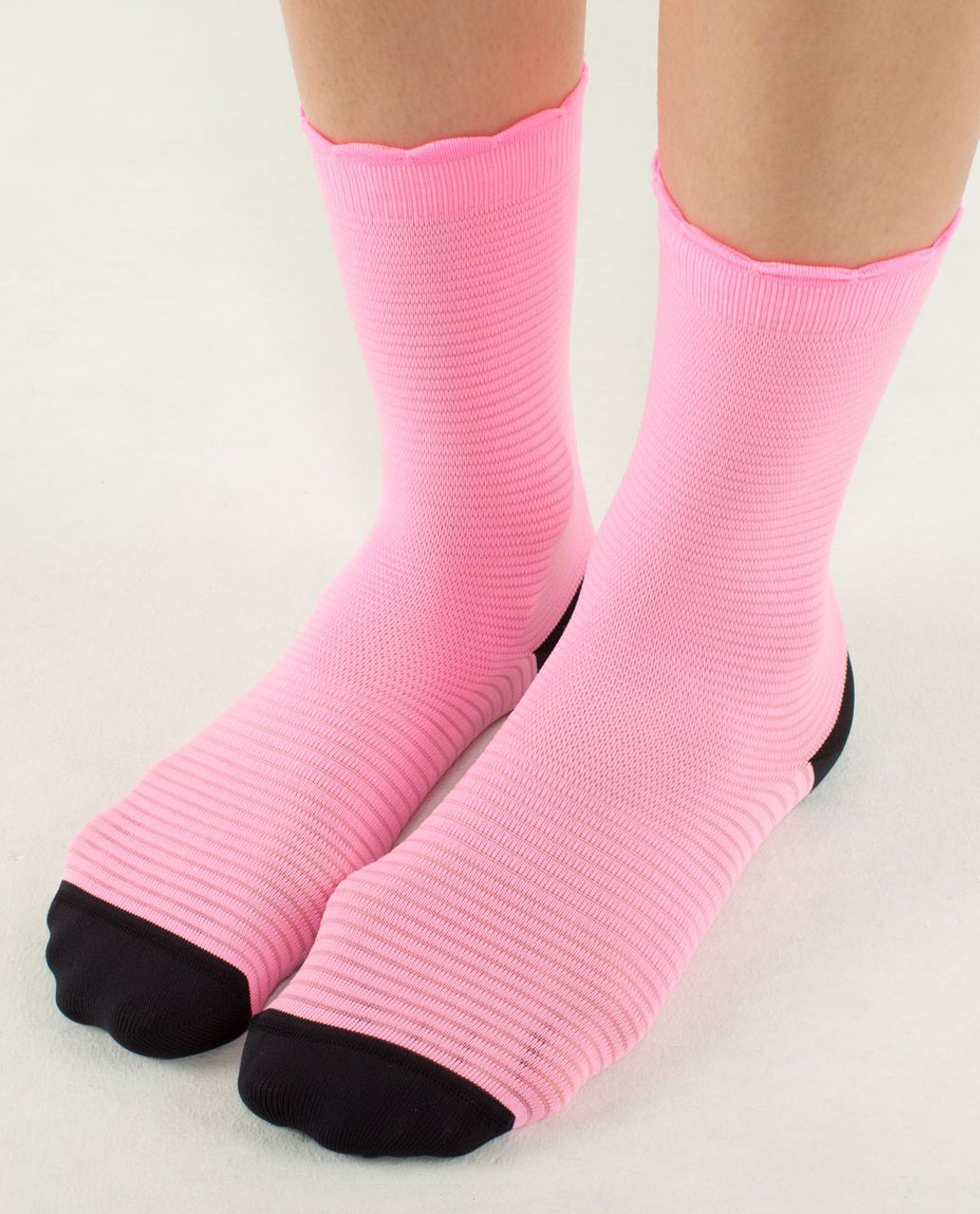 Lululemon Run For Fun Sock - Stripe Mesh Pink Shell