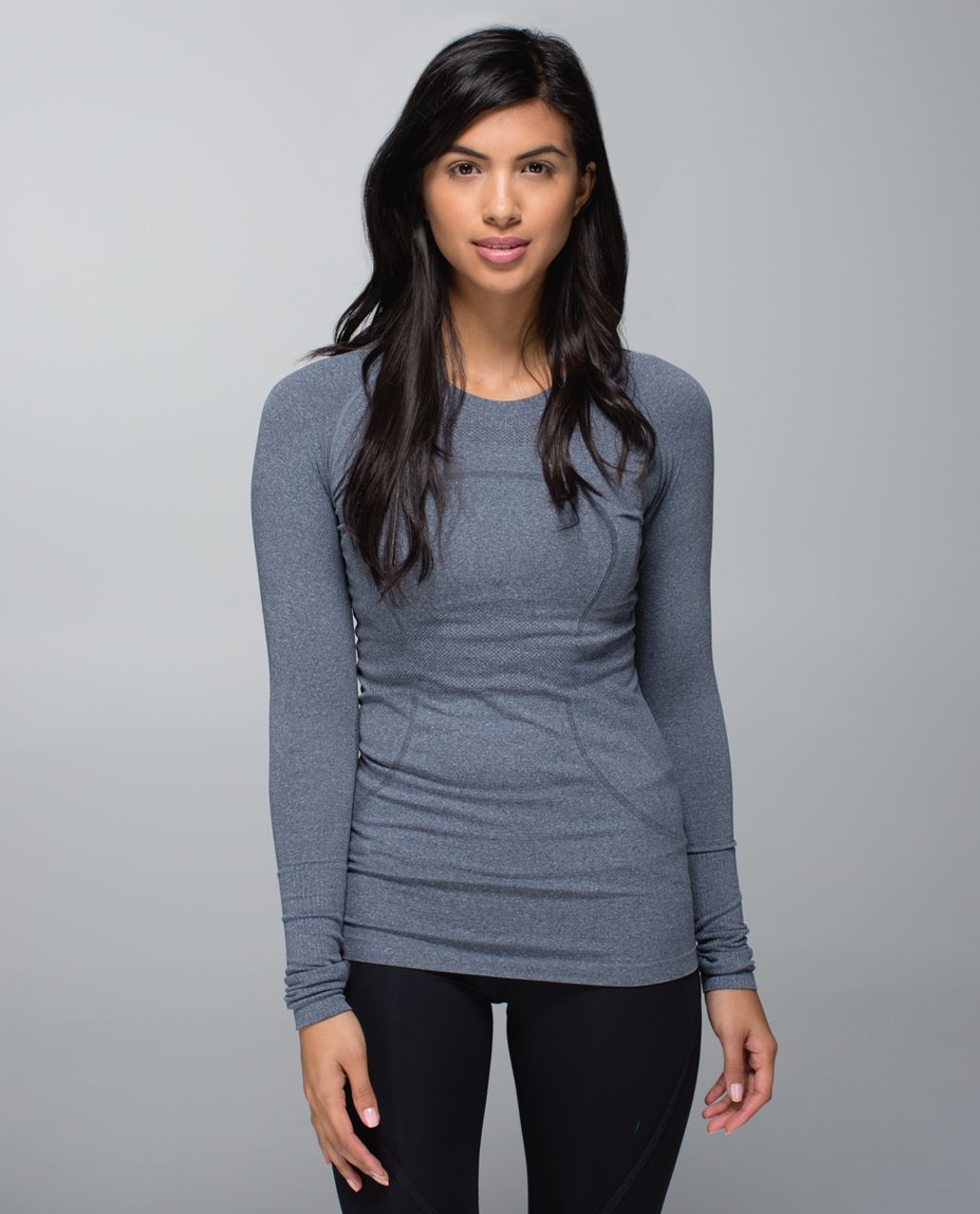 Lululemon Run: Swiftly Tech Long Sleeve *Printed - Heathered Inkwell - lulu  fanatics