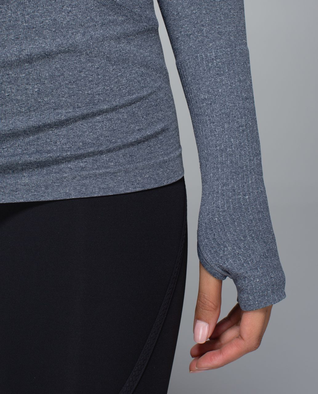 Lululemon Run:  Swiftly Tech Long Sleeve *Printed - Heathered Inkwell