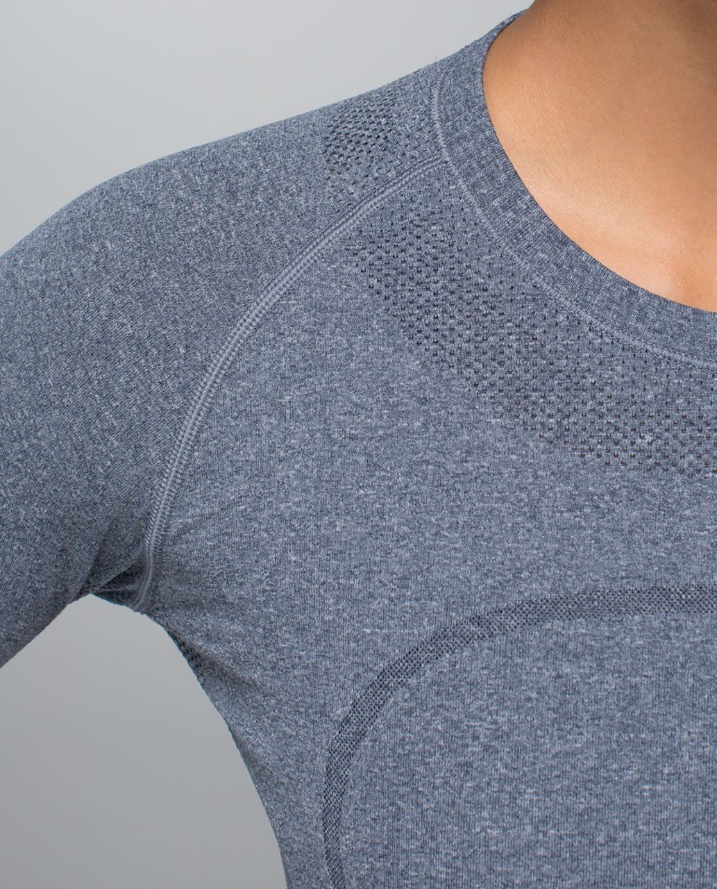 Lululemon Run:  Swiftly Tech Long Sleeve *Printed - Heathered Inkwell