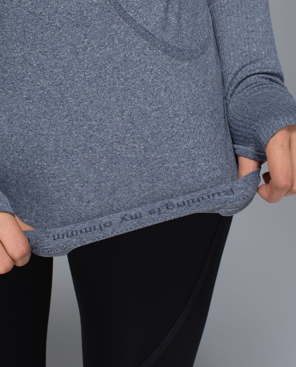 Lululemon Run:  Swiftly Tech Long Sleeve *Printed - Heathered Inkwell