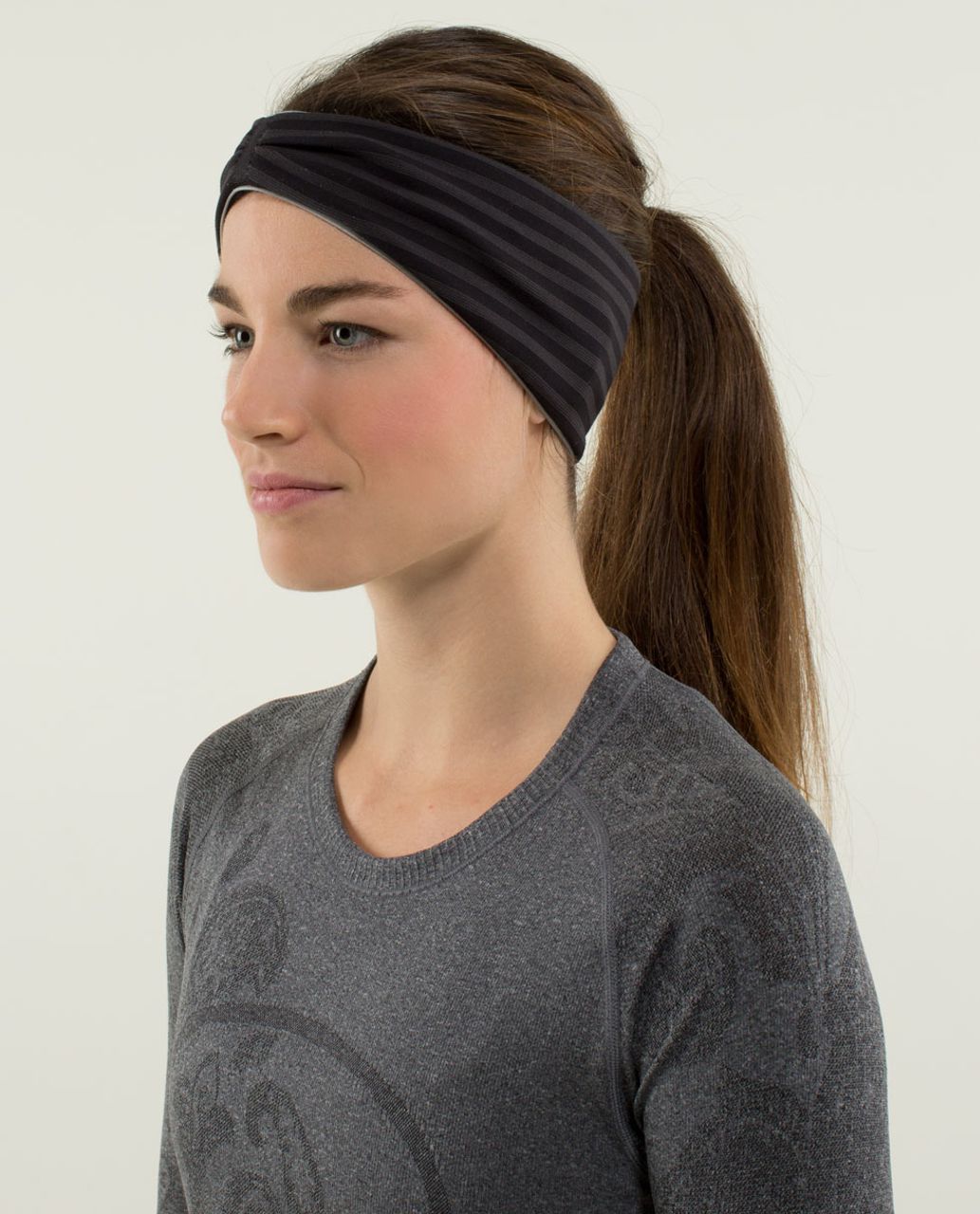 Lululemon Run With Me Ear Warmer - Black / Half Micro Macro Black Soot