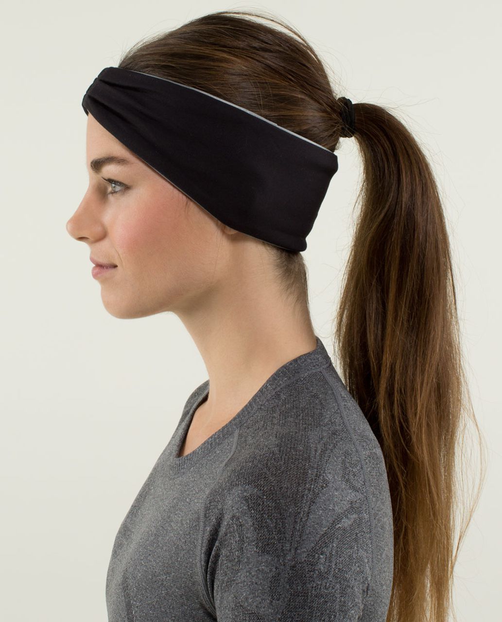 Lululemon Run With Me Ear Warmer - Black / Half Micro Macro Black Soot