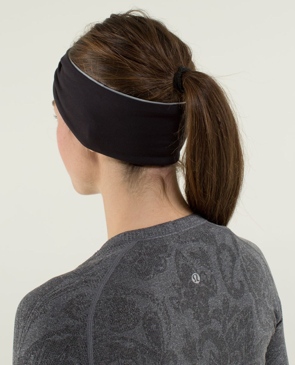 Lululemon Run With Me Ear Warmer - Black / Half Micro Macro Black Soot