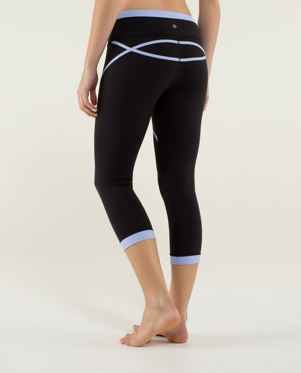 Lululemon Roll Out Crop - Black /  Lavender Dusk