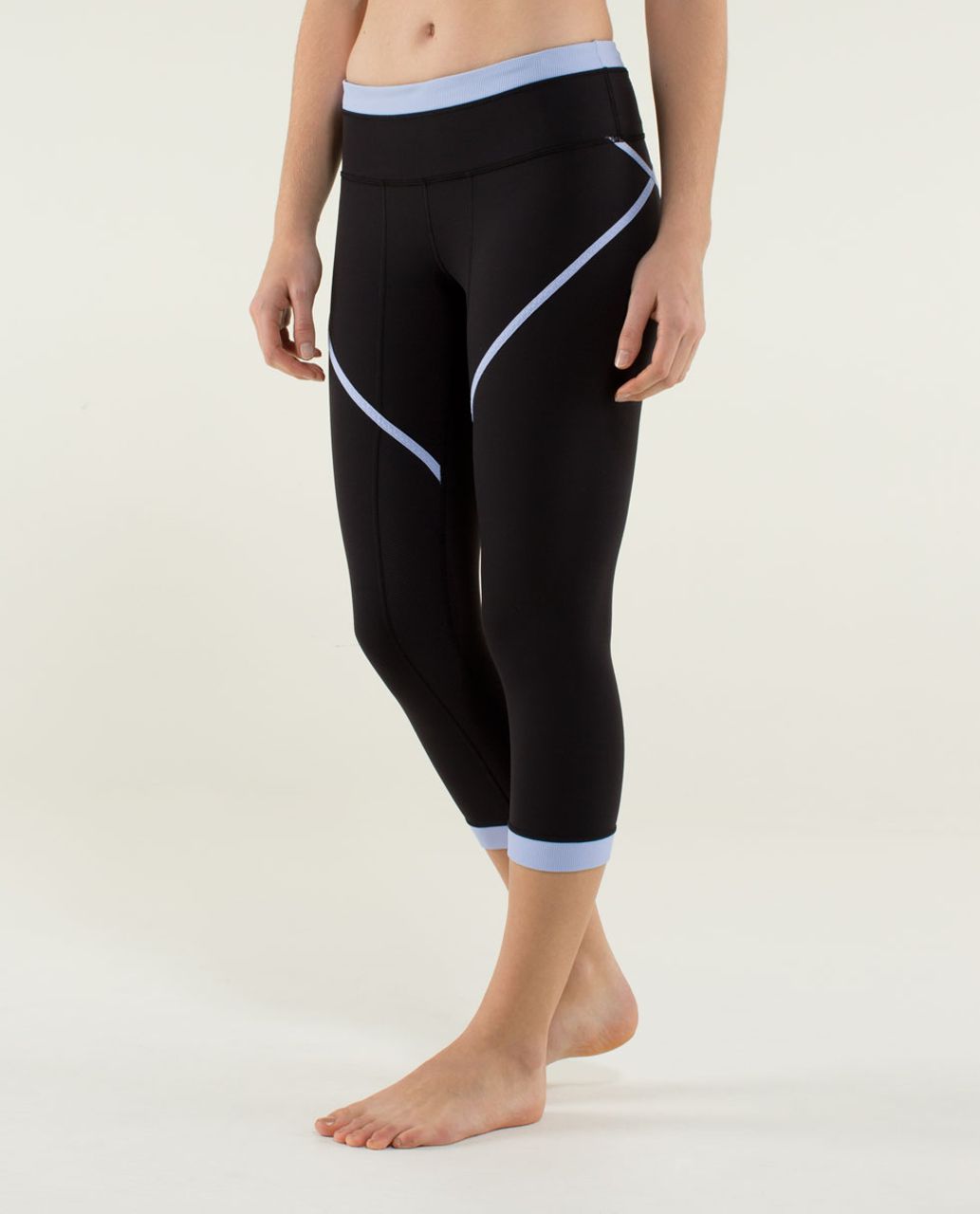 Lululemon Roll Out Crop - Black /  Lavender Dusk