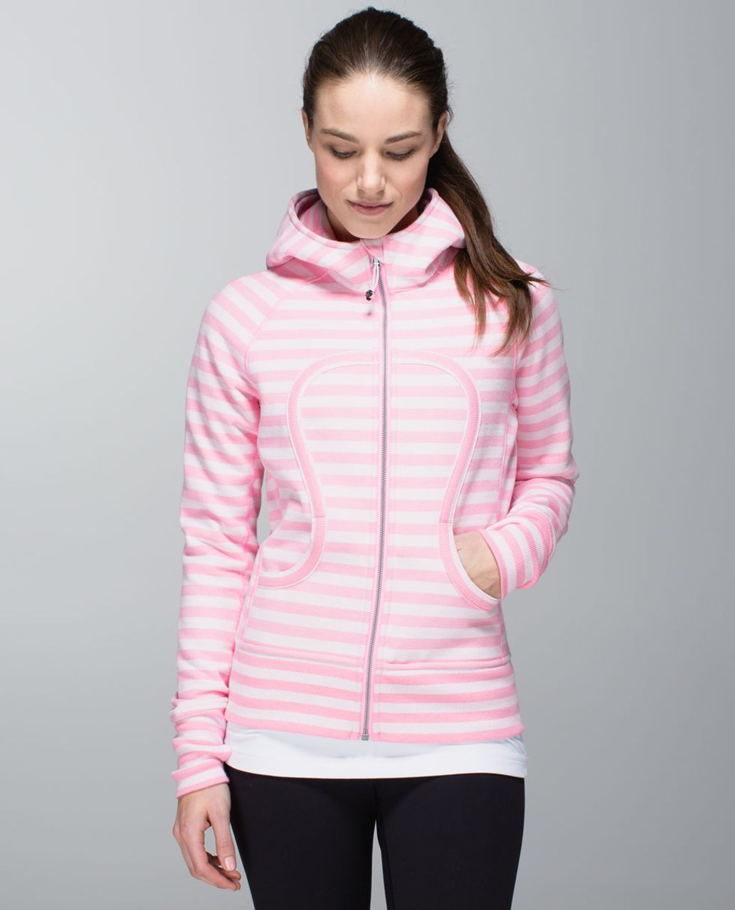 Lululemon Scuba Hoodie *Stretch (Lined Hood) - Apex Stripe Pink Shell / Powdered Rose / Apex Stripe Pink Shell