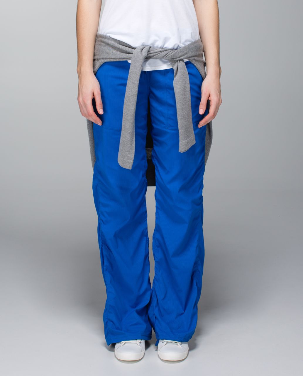 Lululemon Dance Studio Pants Lined Cinch Hem Blue Striped Sz 4 Wide Leg