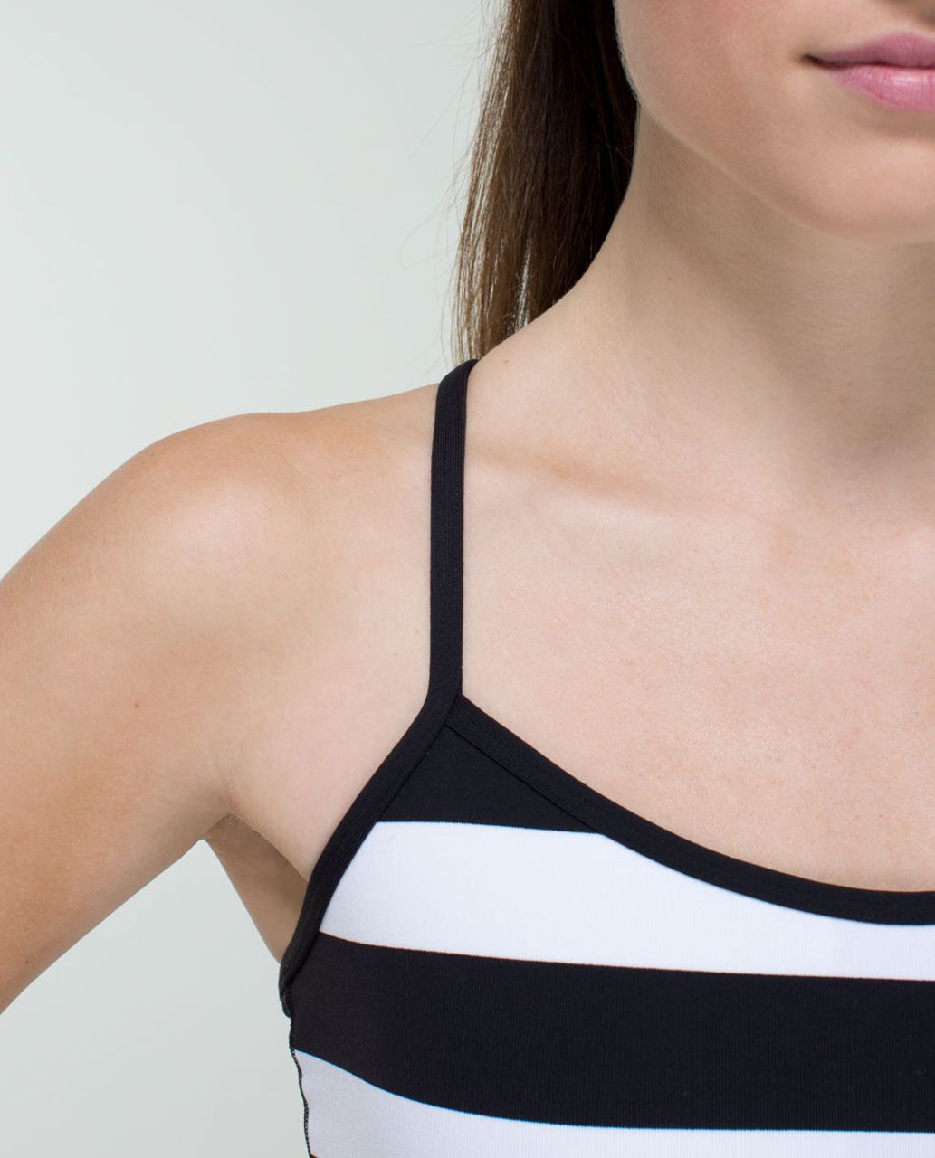 Lululemon Power Y Tank *Luon - Straightup Stripe Black White / Black