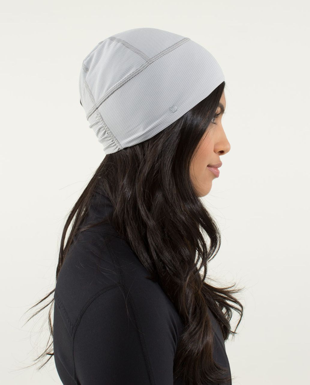 Lululemon Frosty Run Toque *Brushed - Wee Stripe White Ambient Grey