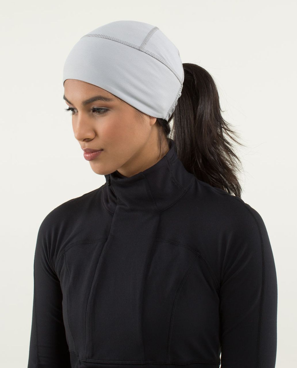 Lululemon Frosty Run Toque *Brushed - Wee Stripe White Ambient Grey