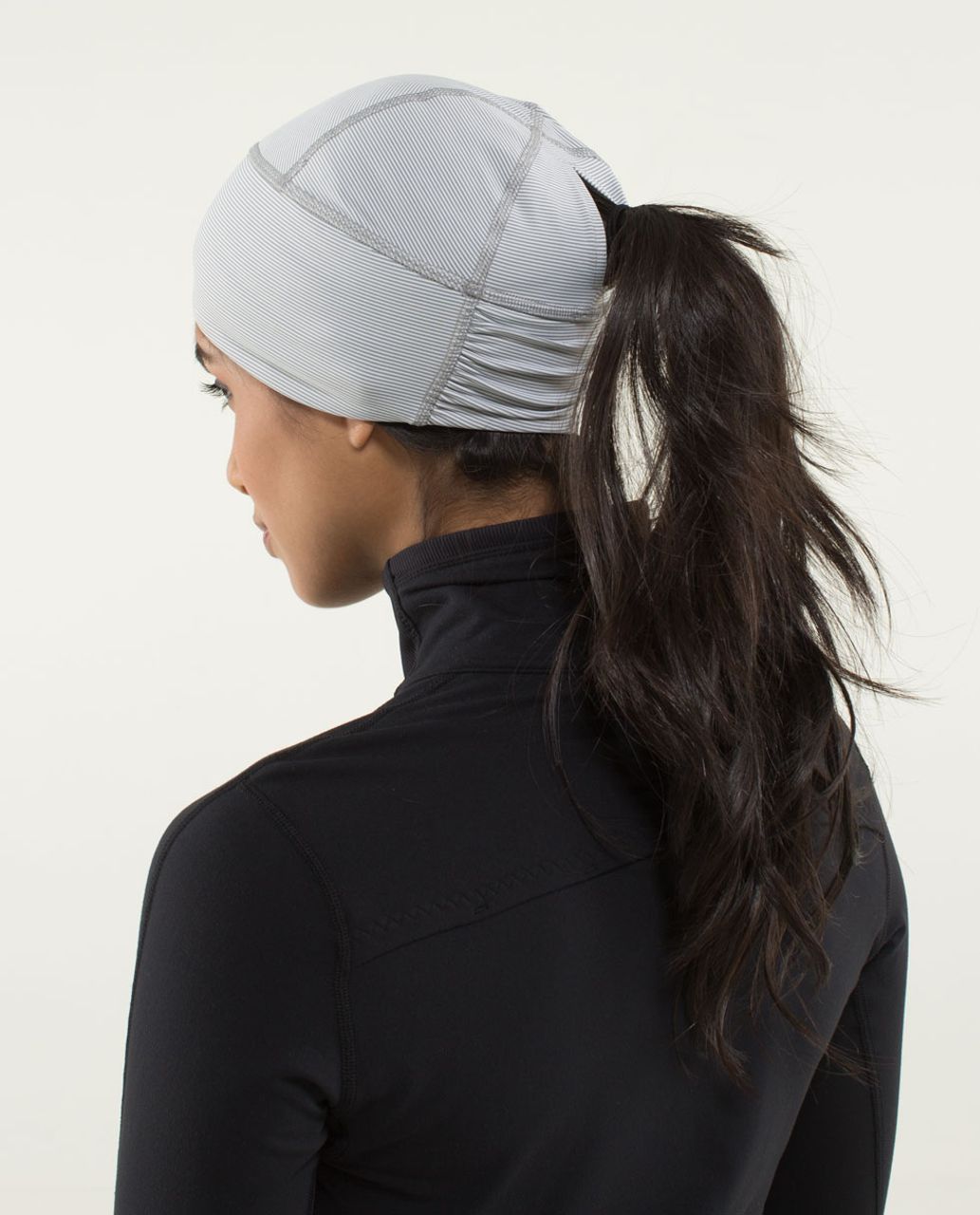 Lululemon Frosty Run Toque *Brushed - Wee Stripe White Ambient Grey