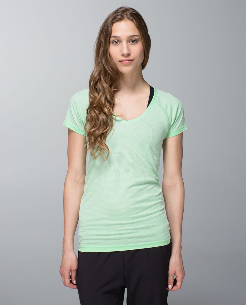 Lululemon Run: Swiftly Tech V Neck - Heathered Fresh Teal - lulu fanatics