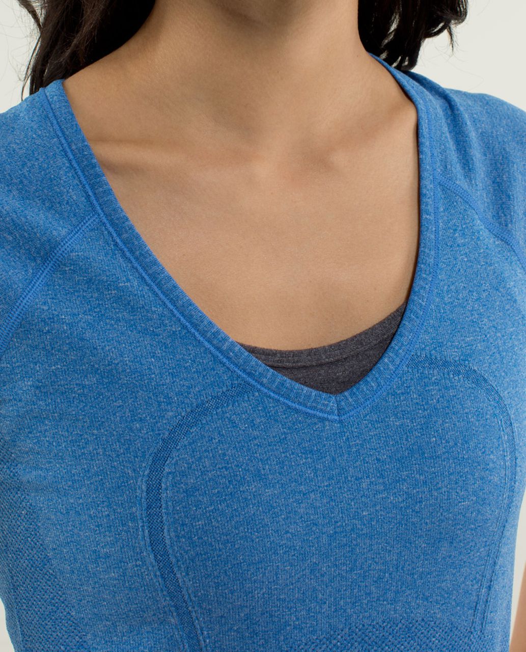 Lululemon Run:  Swiftly Tech V Neck - Heathered Baroque Blue