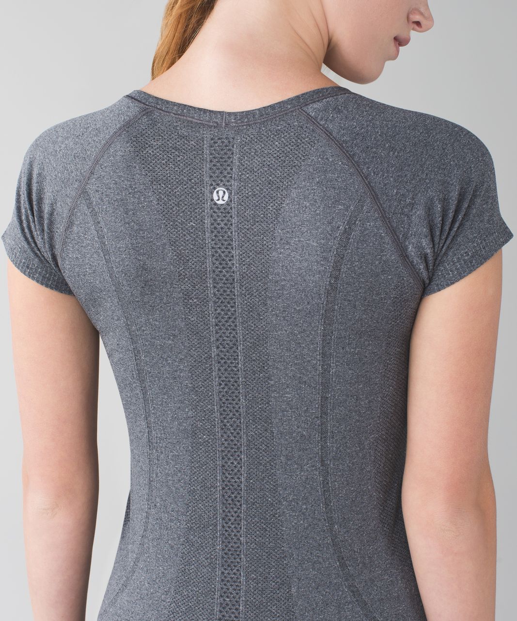 Lululemon Run:  Swiftly Tech V Neck - Heathered Black