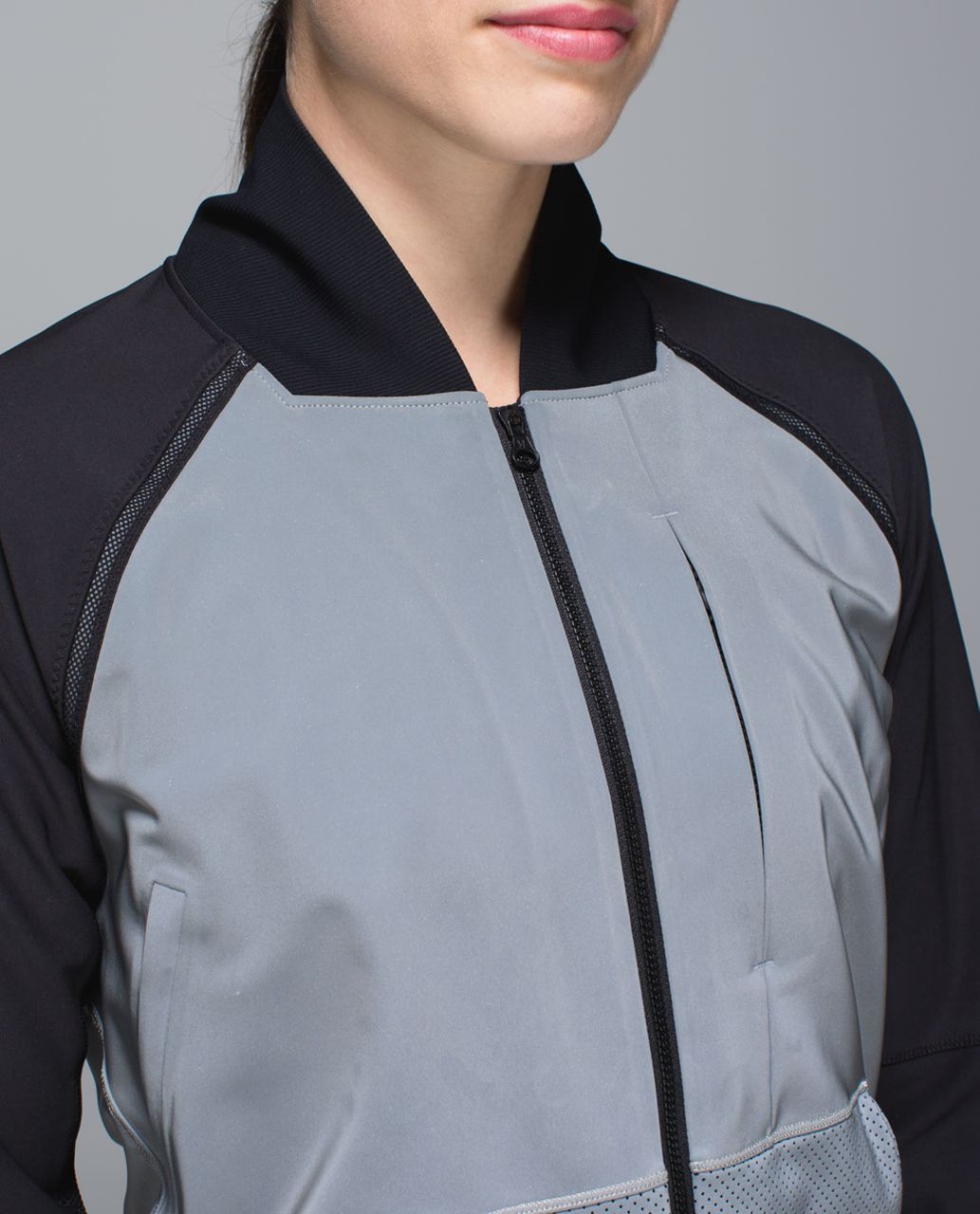 Lululemon Bright Bomber Jacket *Reflective - Silver /  Black