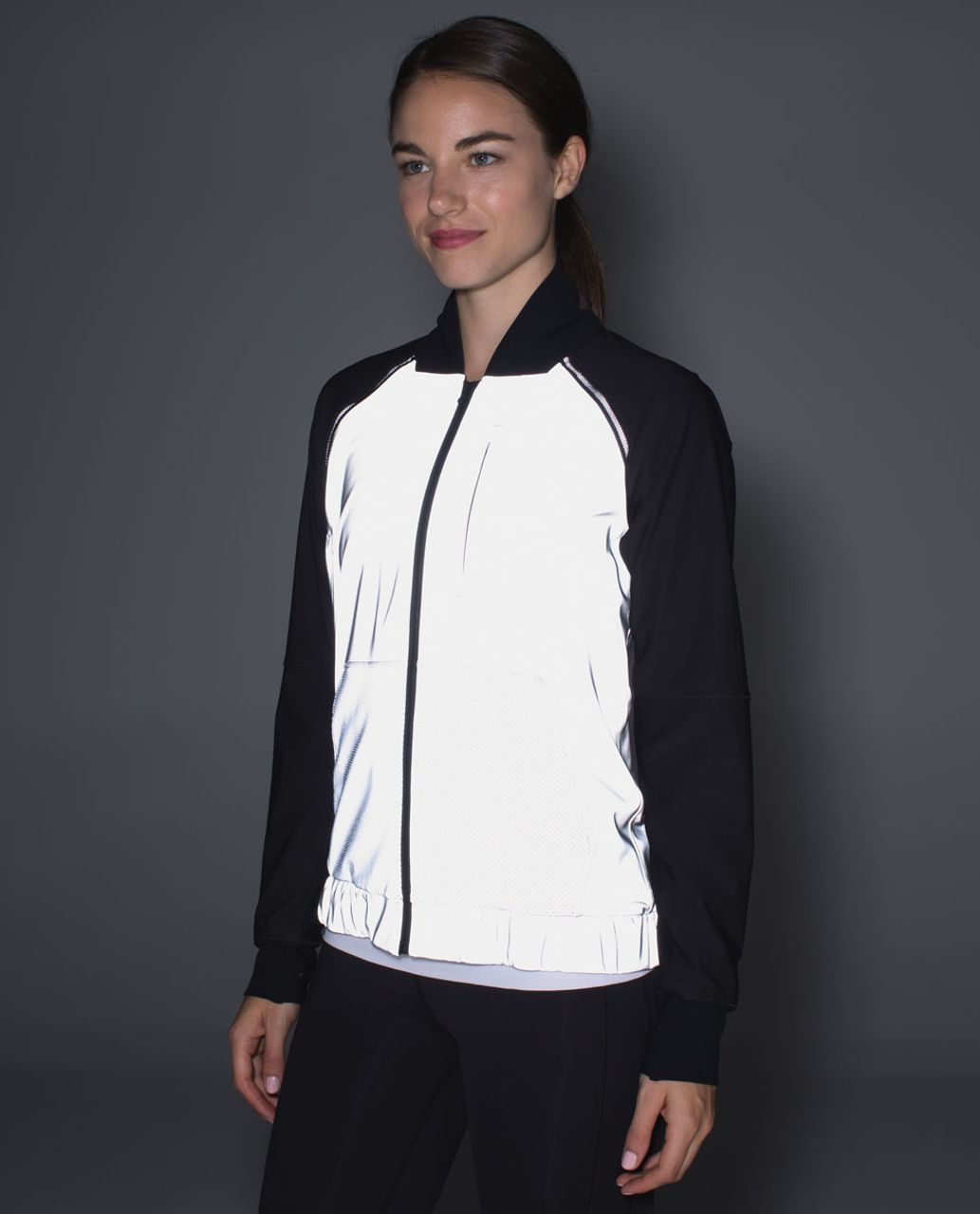 Lululemon Bright Bomber Jacket *Reflective - Silver /  Black