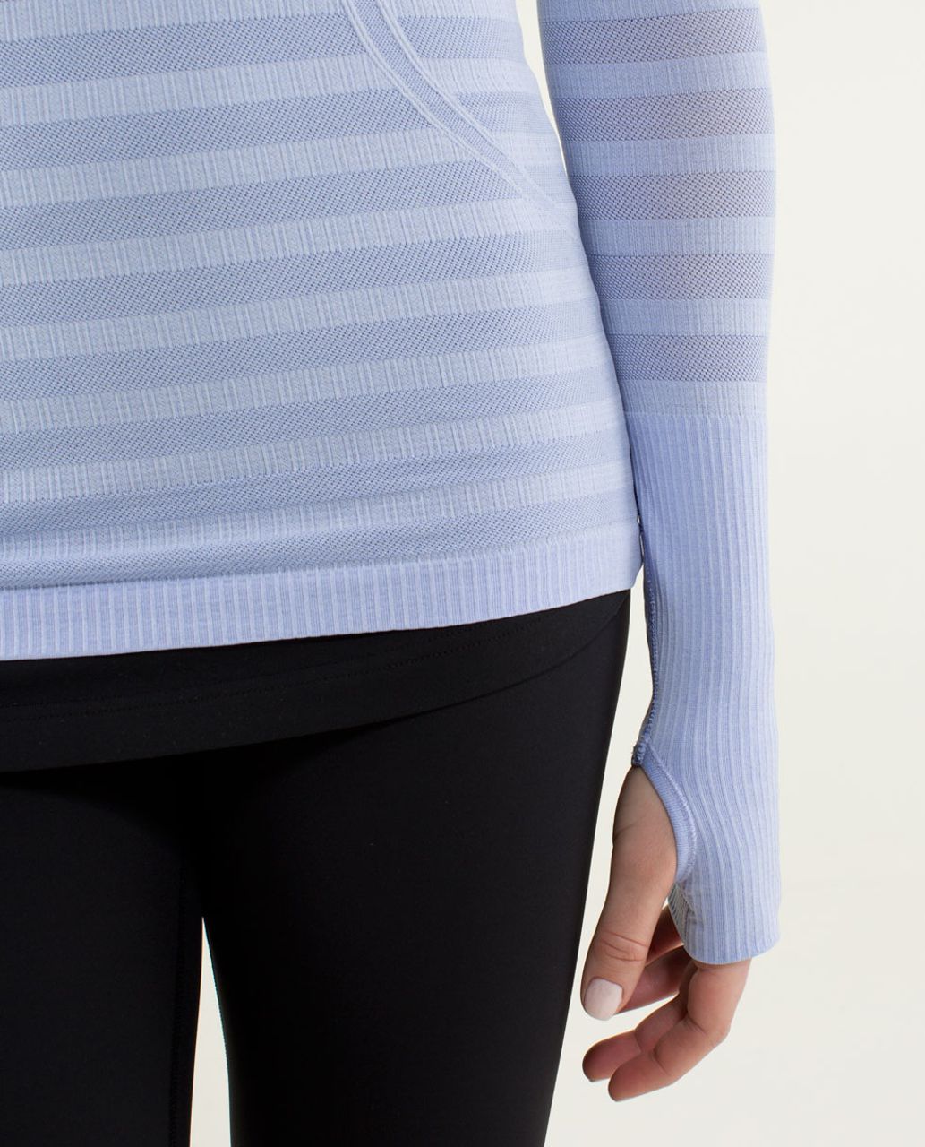 Lululemon Run:  Swiftly Tech Long Sleeve *Stripe - Heathered Lavender Dusk