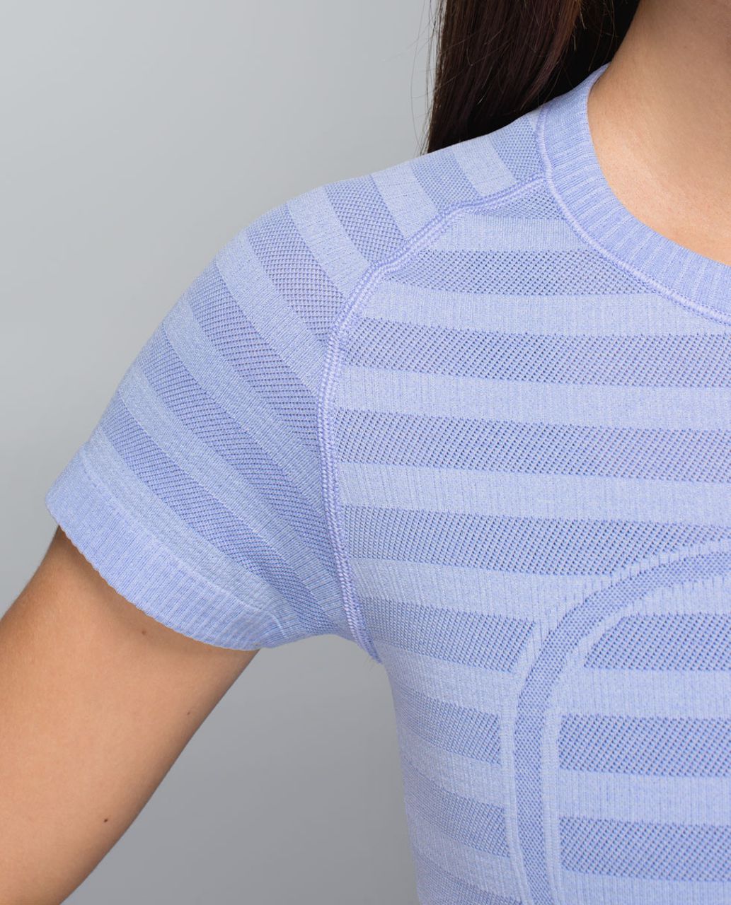 Lululemon Run:  Swiftly Tech Short Sleeve *Stripe - Heathered Lavender Dusk